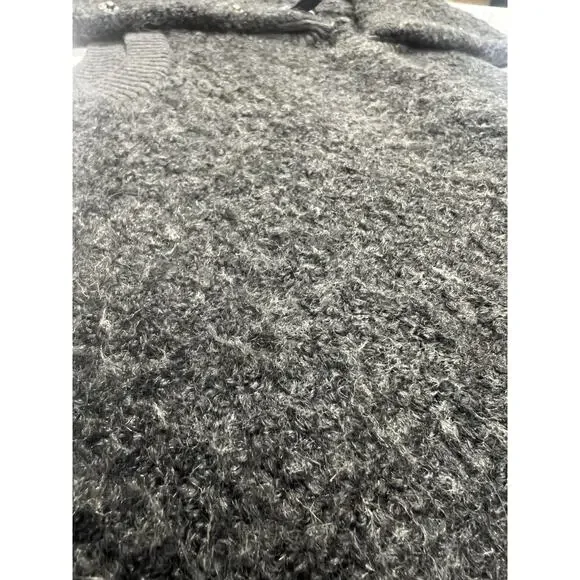 GAP Size Small Womens Vest Alpaca Wool Blend Gray Snap Buttons Ribbed Fuzzy - Picture 10 of 10